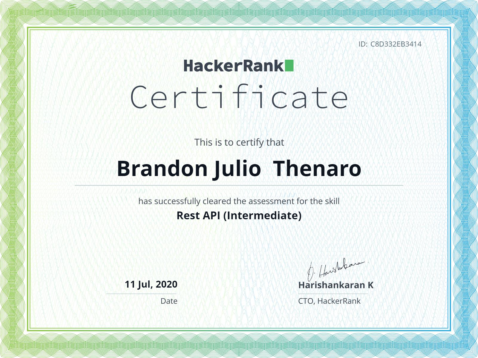 Certificate Rest API